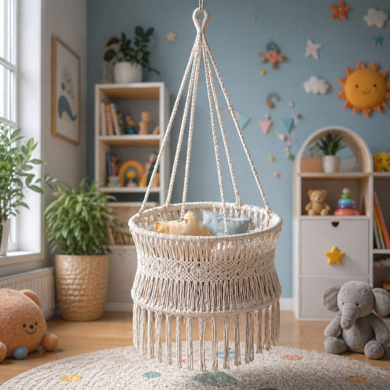 Handwoven Macrame Cradle For Baby